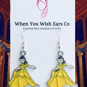 Belle earrings, belle beauty and the beast earrings, beauty and the beast earrings, belle earrings, tale as old as time