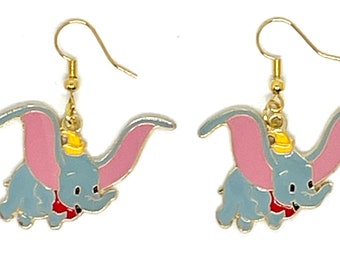 Dumbo earrings, elephant earrings, flying elephant earrings, dumbo the flying elephant, dumbo gift