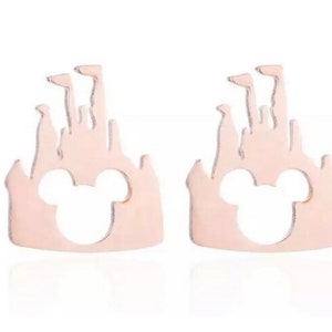Mickey castle studs, Mickey Mouse earrings, Mickey earrings, castle earrings, Mickey studs, Mickey Mouse earrings, Disney castle earrings