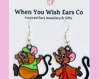 Jaq and Gus earrings, Jaq Cinderella, Gus Cinderella, Cinderella earrings, Gus Gus earrings, mice earrings