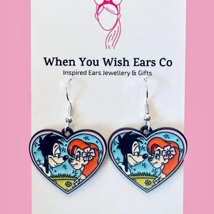 Goofy Movie earrings, Max and Roxanne earrings, Goofy max earrings, goofy earrings, goof troop earrings