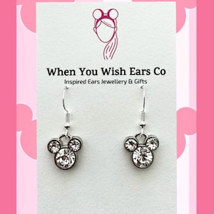Mickey Sparkle gem earrings, Mickey Mouse earrings, Disney bridesmaid gift, Mickey wedding earrings, Mickey earrings