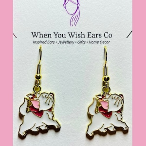 Marie Inspired earrings, Aristocats earrings, cat earrings, Marie earrings