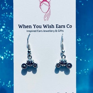 Dainty Cinderella Pumpkin Carriage inspired small drop earrings, Cinderella earrings, pumpkin earrings, Cinderella pumpkin earrings