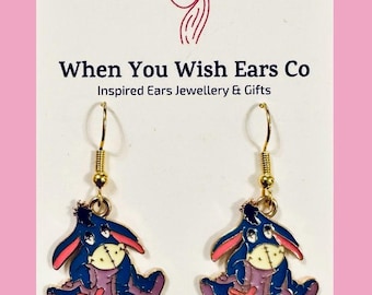 Pendientes de Eeyore, pendientes de Winnie the Pooh, joyas de Eeyore, Eeyore Winnie the Pooh