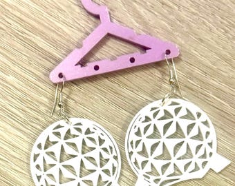 Epcot Large statement earrings, spaceship earth earrings, Epcot earrings, Epcot ball earrings, Epcot wear, Epcot gift