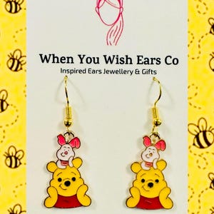 Pooh und Piglet Ohrringe, Winnie the Pooh Ohrringe, Ferkel Ohrringe, Pooh Bär Ohrringe, Pooh Ohrringe