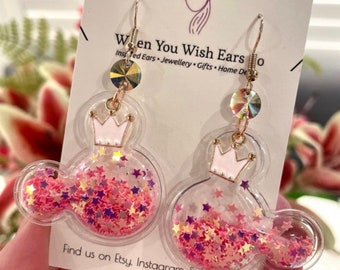Mouse Balloon earrings rose gold, Mickey Mouse earrings, Mickey balloon earrings, Mickey earrings, balloon earrings, mickey Christmas gift