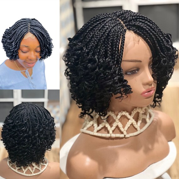 Braided Curly Wig. Wig for Black Women Just as Pictured.easy Etsy