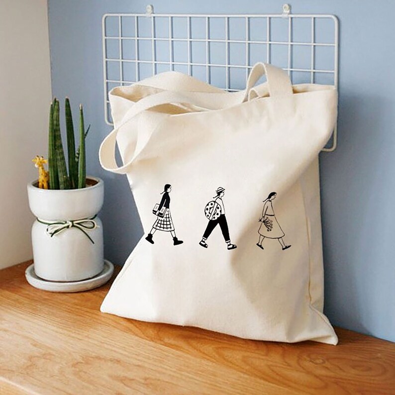 Cute Korean Style Canvas Bag Shopping Bag Tote Bag Casual Etsy