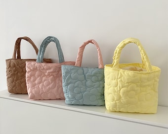 Korean Canvas Lunch Bag, Eco Corduroy Shopping Bag, Tote Bag, Mini Food Bag, Japanese Style Soft Cotton Cloth Bag, Picnic, Work & School