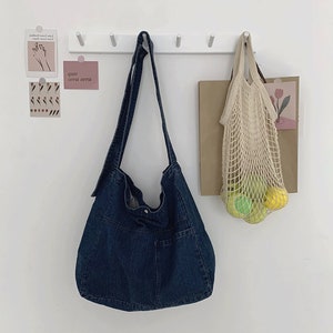 Denim Cloth Indigo Crossbody Tote Bag Hobo Shoulder Shopper - Etsy