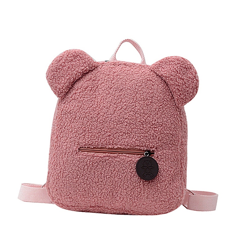 Personalized Name initial Mini Children Toddler Teddy Bear Backpack, Kids Custom Name Plush Backpack Gift for Boys Girls Ladies zdjęcie 3