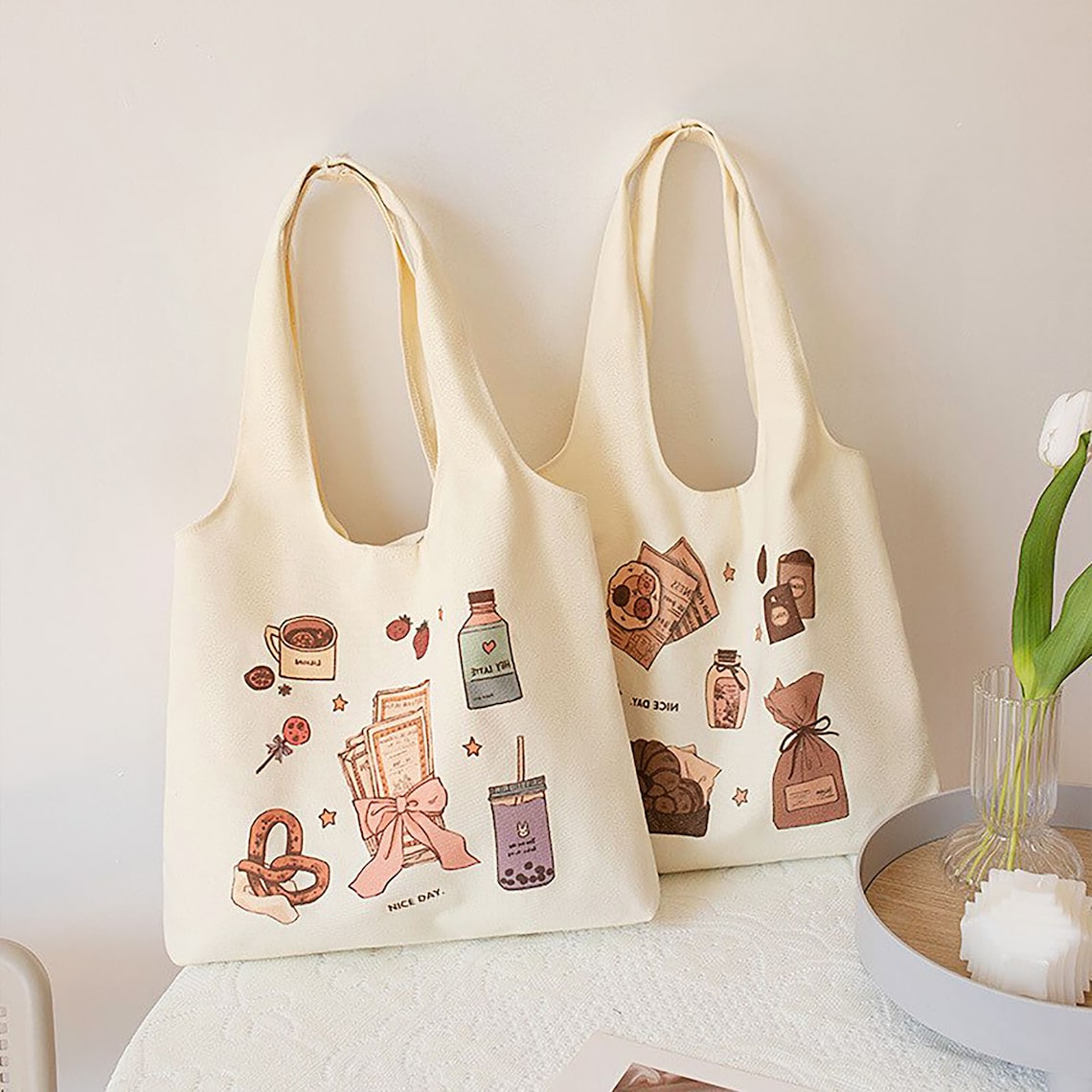 New Korean Style Eco Bag Shopping Bag Tote Bag Casual Etsy