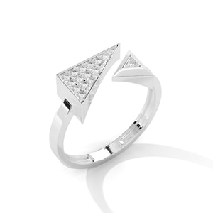 Anello a freccia in argento sterling 925 - Elegante e raffinato - Anello regolabile con punta di freccia - Regalo perfetto per lei - Gioiello unisex minimalista