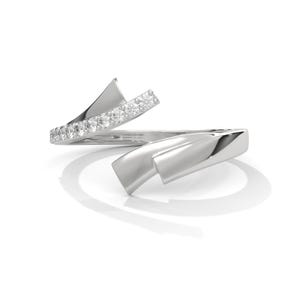 Anello Modern Wave - Anello in argento 925 per donna - Classico ed elegante - Anelli regolabili - Regalo perfetto per le occasioni di matrimonio