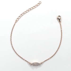 Rose Gold Bracelet for Women – 925 Sterling Silver Bracelet, Trendy Bracelet - Minimalist Jewelry Gift for Women - Anniversary gift for her