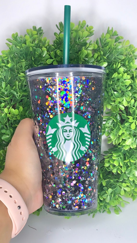 Starbucks Purple Floating Glitter Tumbler Etsy