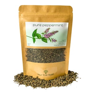 Pure Peppermint Tea - ORGANIC Loose Leaf Tea - 100% Natural, Full Leaf - Caffeine Free ///