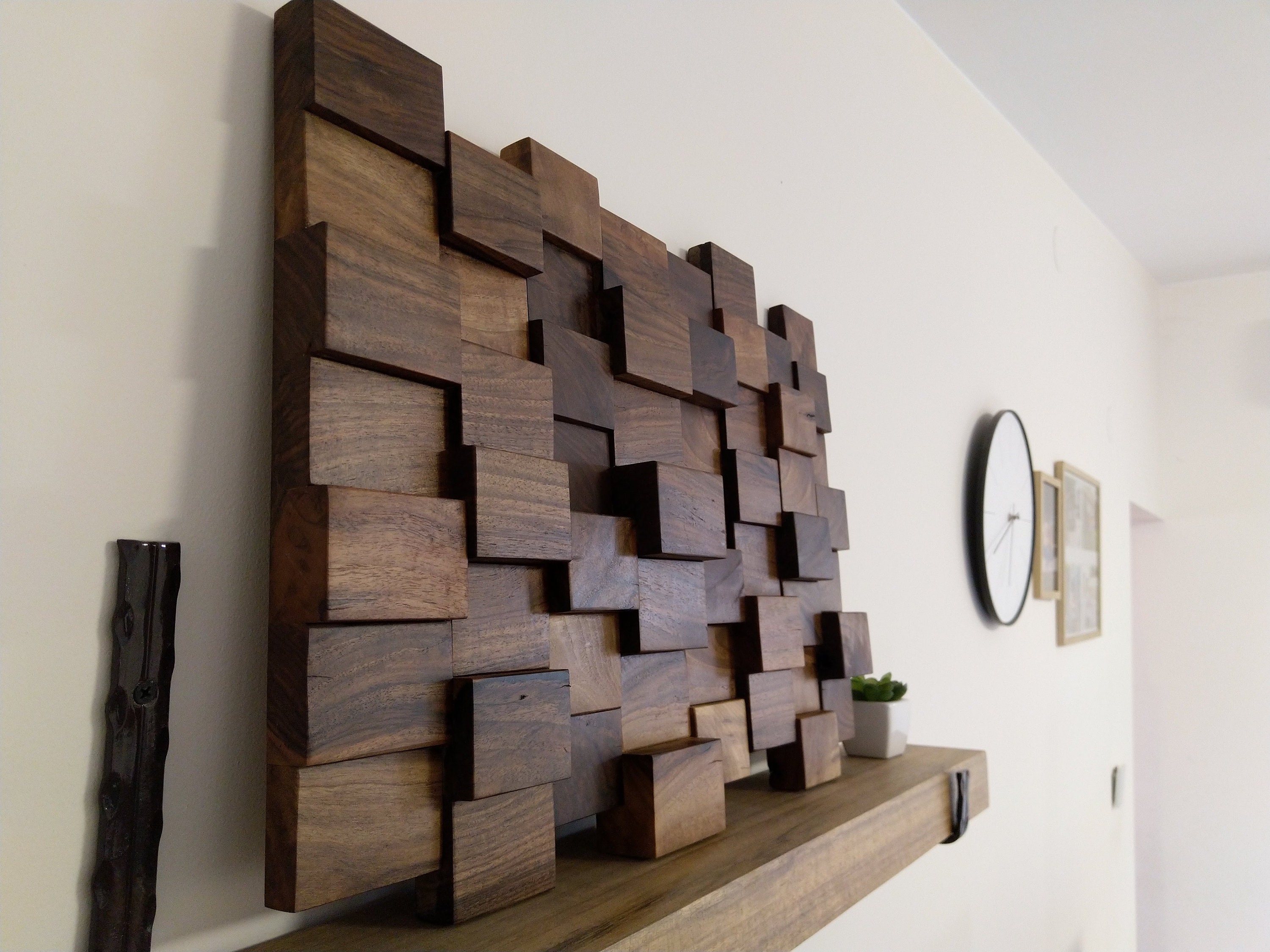 Walnut 3D Wall Decoration Wood Wall Art Home Decor Walnut Etsy