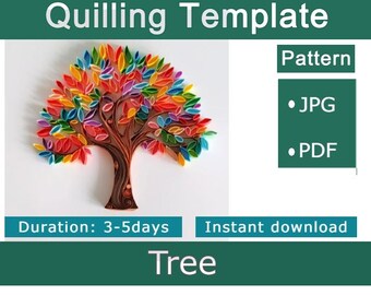 Tree / Quilling paper art / ONLY Template / ONLY Pattern / Instant download