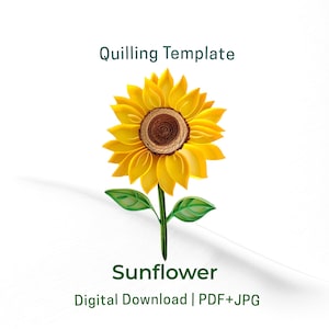 Sunflower / Quilling paper art / ONLY Template / ONLY Pattern / Instant download/ Basic user guide