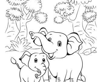 20 Adorable Elephants Coloring Pages