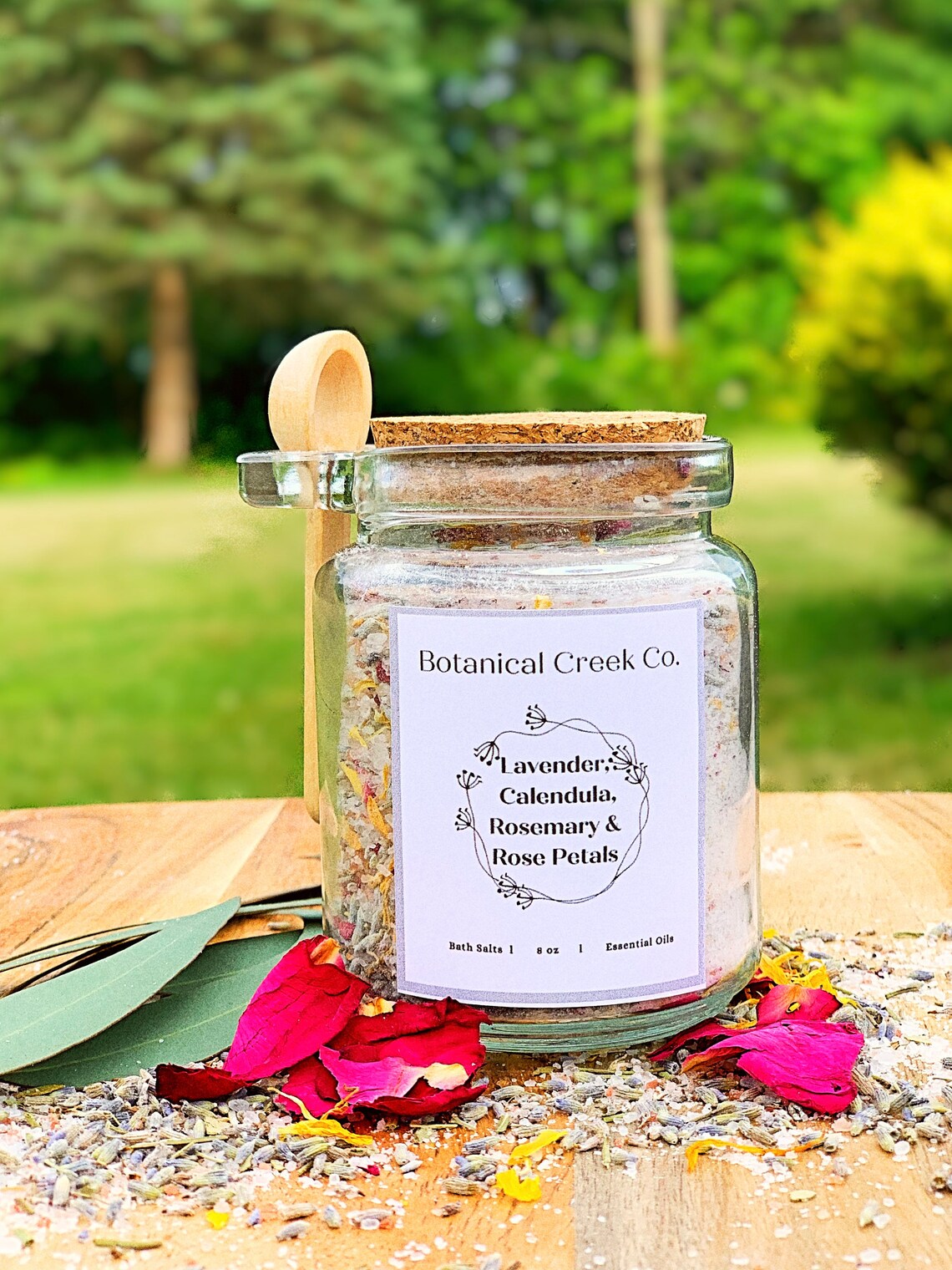 Bath Salts Gift for Her Spa Gift Bath Salt Jars Floral Etsy