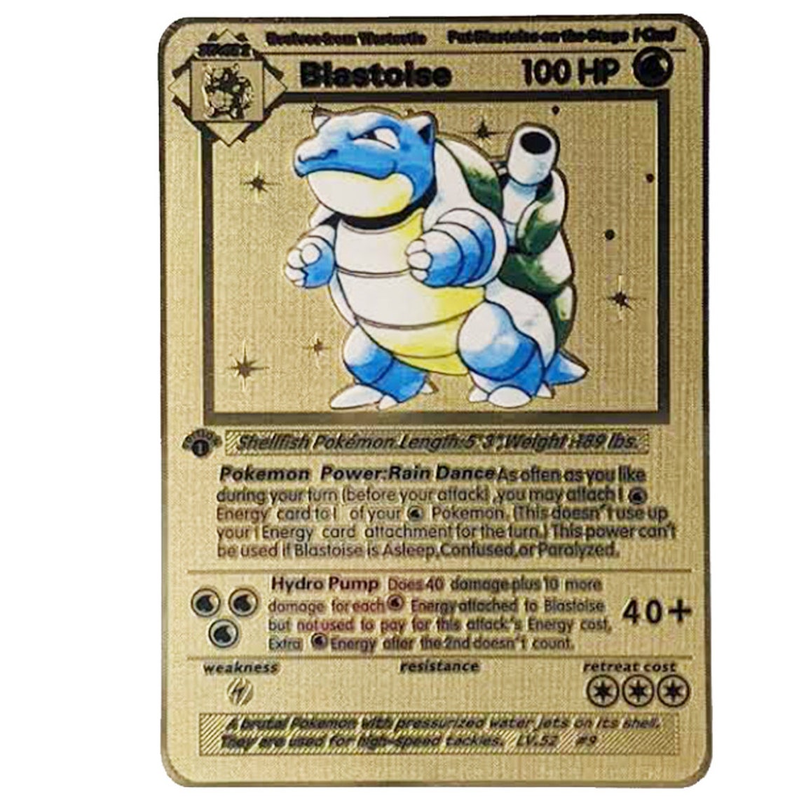 Blastoise Shadowless 1st Edition Base Set Gold Metal Pokemon Etsy