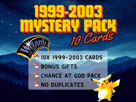 1999-2003 Pokemon Card Lot / Mystery Pack - 10x Old Wizards of the Coast  Cards - Etsy