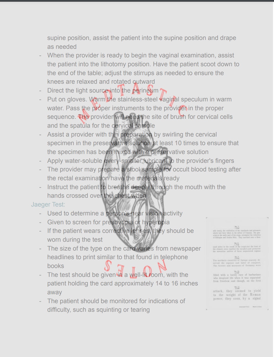 Common Medical Procedure Notes Etsy