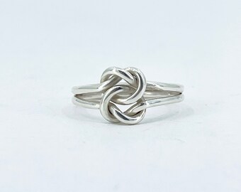 Double Knot Ring, Minimalist Ring, Knot Promise Ring, Solid 950 silver Handmade, Gifts For Her