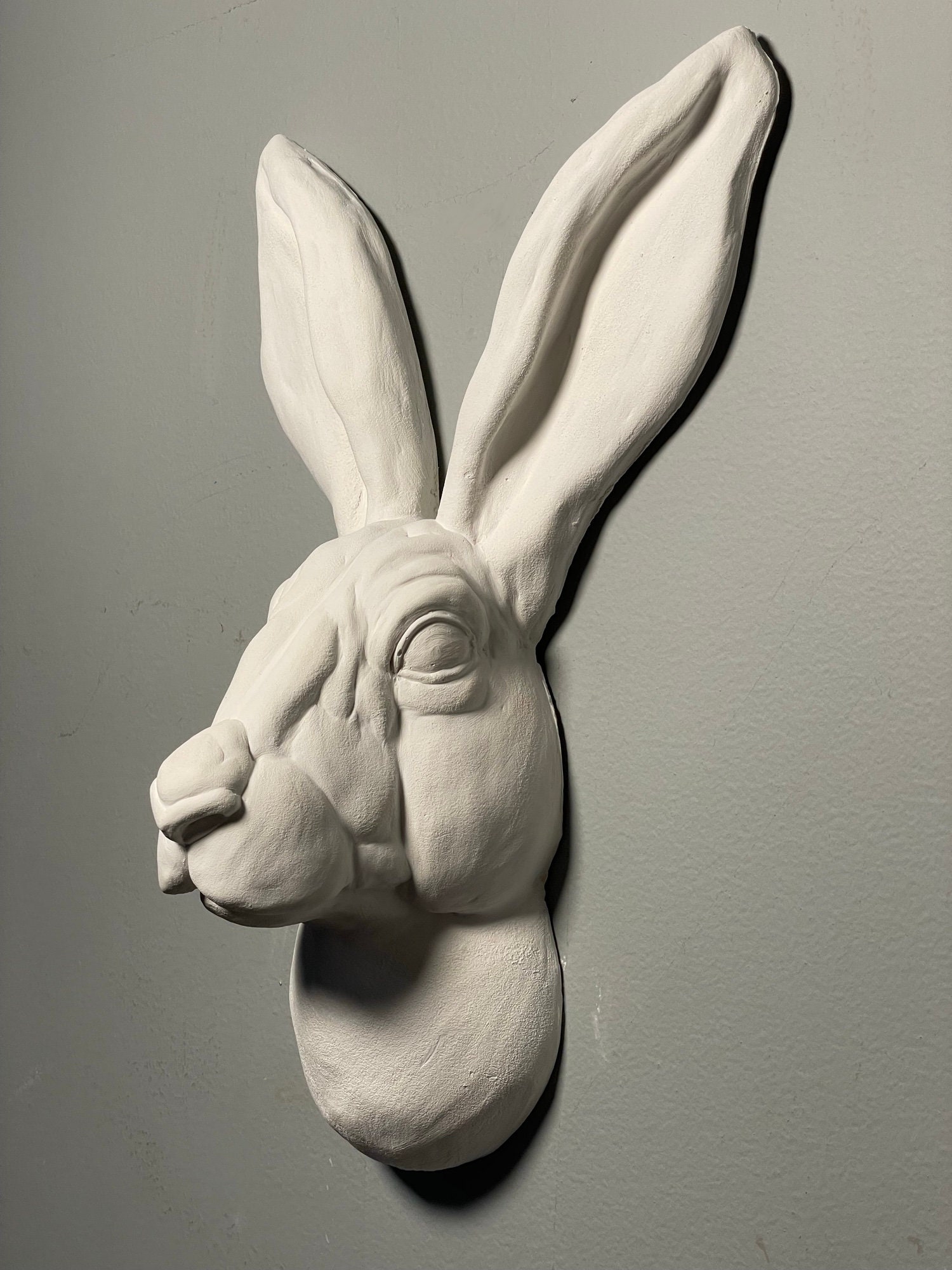 Plaster Rabbit Statue Rabbit Art Sculpture, Wall Art, Animal Sculpture , Art Object, Wall ...