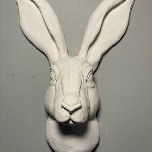 Rabbit Art Sculpture, Wall Art, Animal Sculpture , Art Object, Wall Hangings, Stone face sculpture, Plaster Face Sculpture, Fantasy art