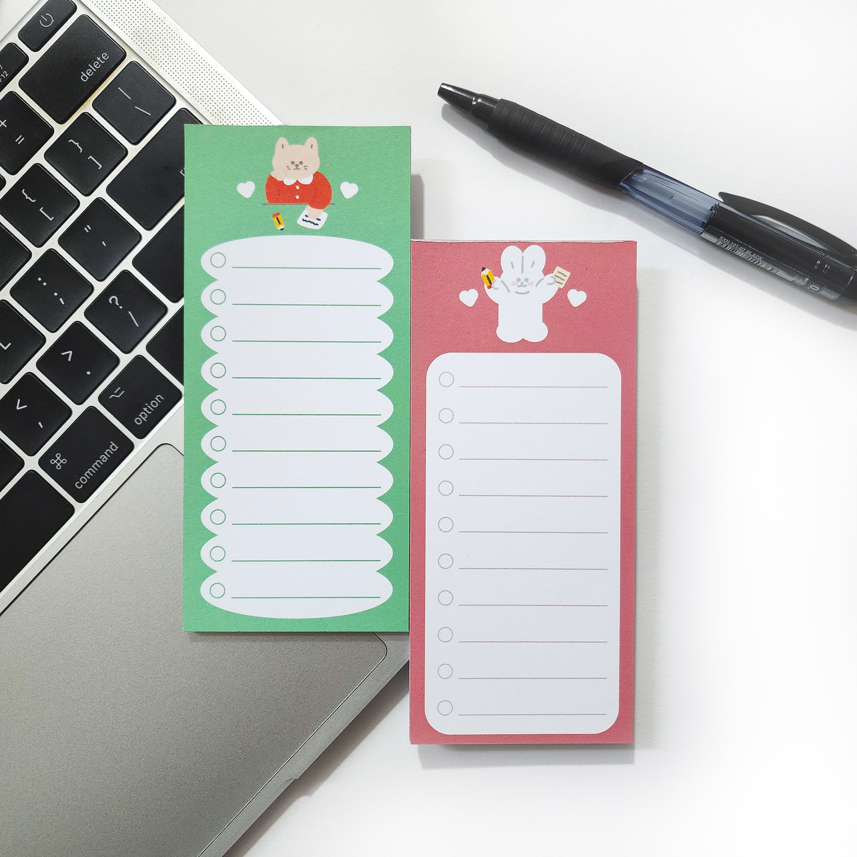 Cute Cat/ Rabbit to Do List Memo Pad, Kawaii Animal Notepad, Things to ...