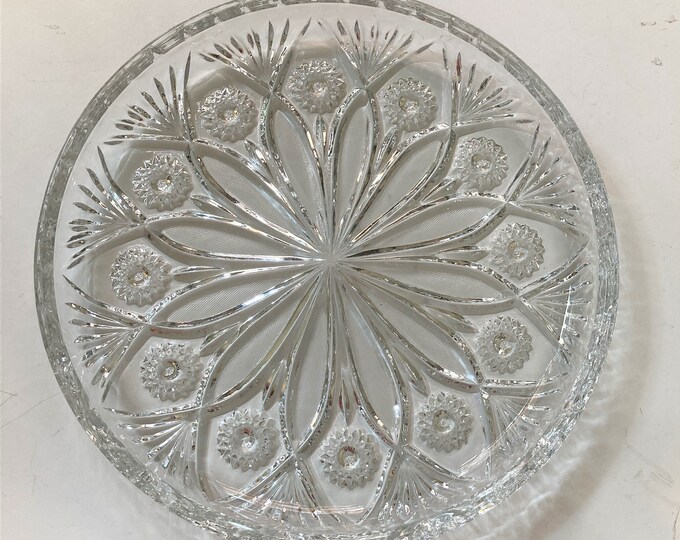 Cake Plate/ Vintage Hobstars Irena Lead Crystal Cake Plate// 11 1/4