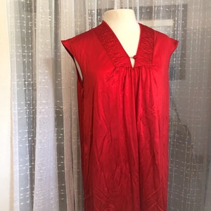 Long Red Nightgown/Size M/Long Nylon Night gown/JCPenney's