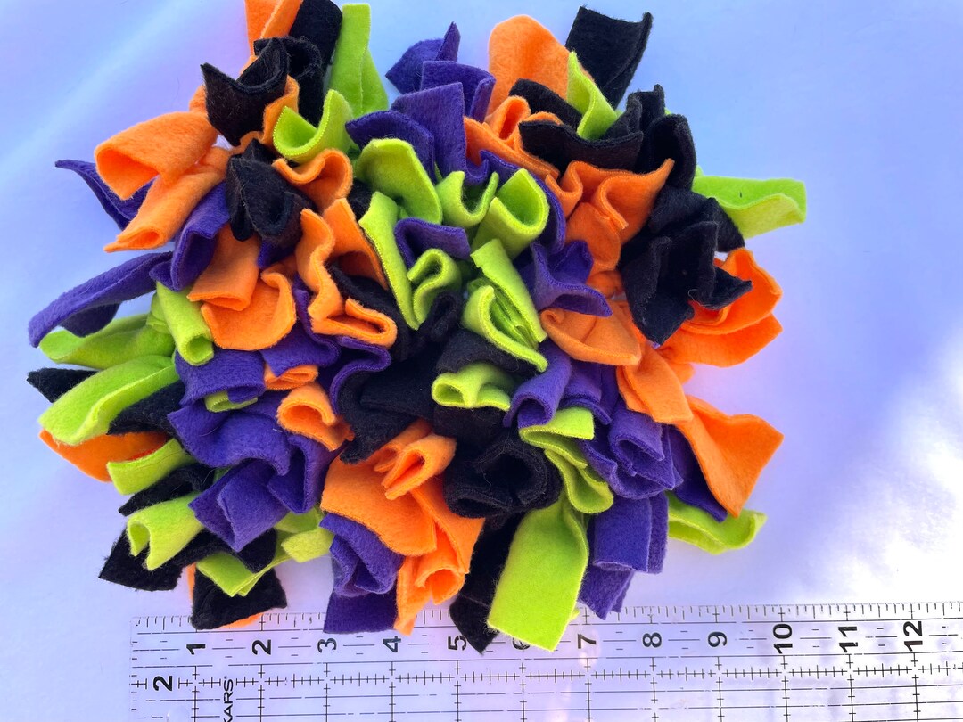 SMALL Halloween 2 Snuffle Mat for Dogs - Orange Black Lime Green Purple ...