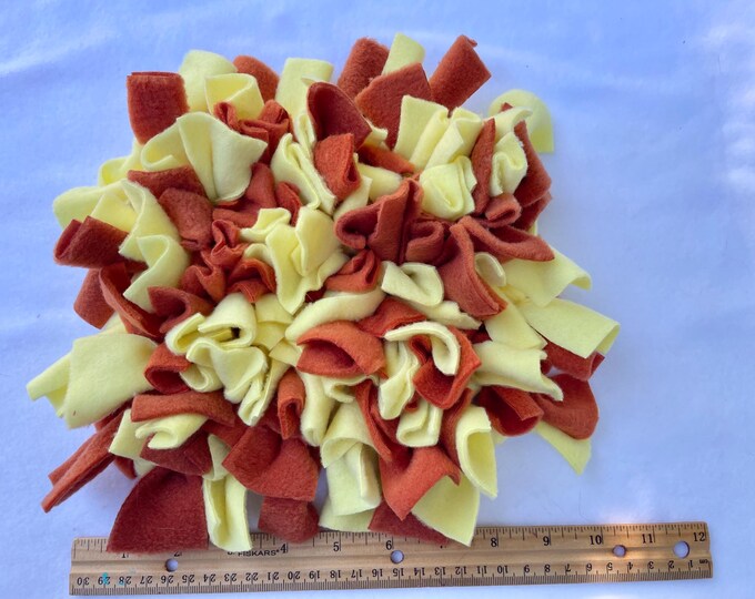SMALL Burnt Orange and Yellow Snuffle Mat for Dogs - Enrichment Mat ...