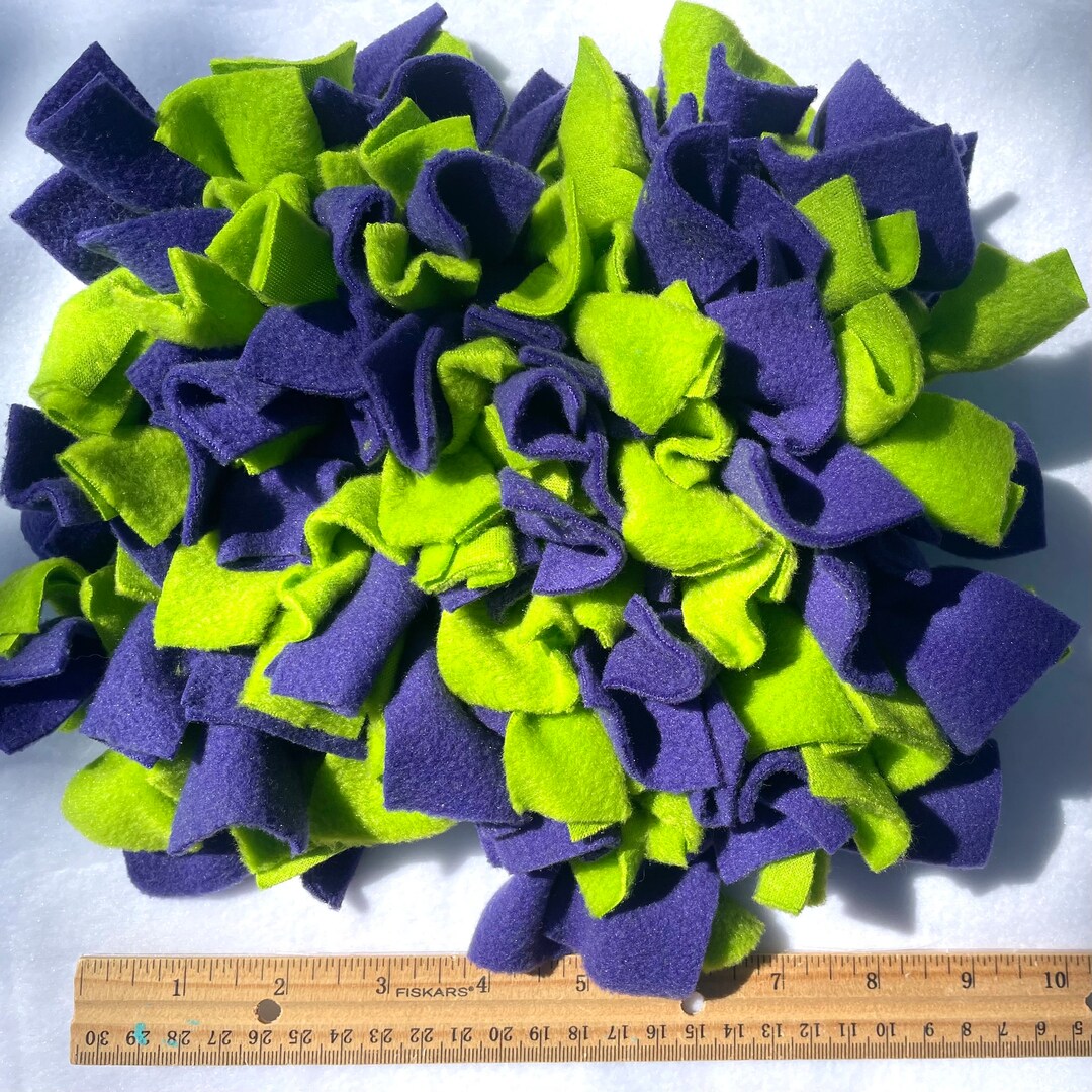 SMALL Purple and Lime Green Snuffle Mat for Dogs - Washable Dog ...