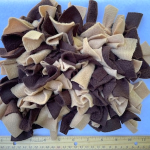 SMALL Brown and Tan Snuffle Mat for Dogs - Neutral Colors - Dog Enrichment - Rooting - Fleece Snuffle Mat Bunny Puppy Cat Small Animal