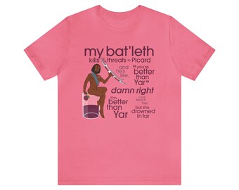 My Bat'leth Worf T-Shirt Pink - Star Trek The Next Generation Humor Parody