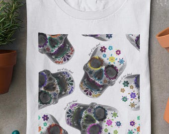 Day Of The Dead Shirt,Sugar Skull Flower Shirt,Halloween T-shirt For Women,Halloween Party Shirt,Dia De Los Muertos Tee,Mexican shirt