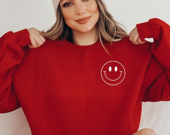 Oversized Face Sweatshirt, Happy Face Sweatshirt, Retro Happy Face, Smiley Face Shirt, Funny Sweatshirt