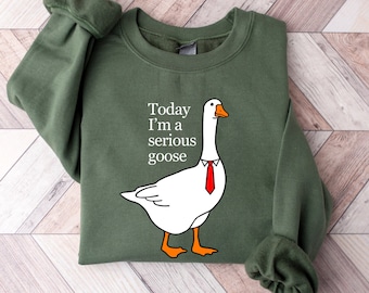 Today I'm A Serious Goose Sweatshirt, Silly Goose Shirt, Goose Sweater, Funny Silly Goose University Sweatshirt, Shirts For Men