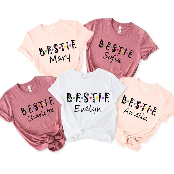 PERSONALIZED Bestie T Shirt, Custom Name Bestie Shirt, BFF Shirt, Best Friends Name Shirt, Friend Trip Shirt, Gift for friend, Girl Trip Tee