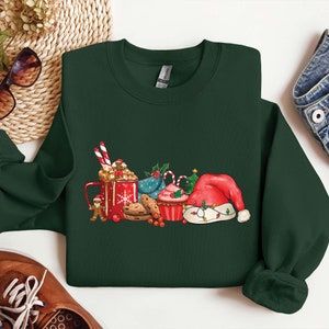 Christmas Coffee Sweatshirt, Gingerbread Sweatshirt, Santa Hat Shirt, Women Sweatshirt, Christmas Coffee Sweater, Holiday Sweater, Xmas Tee