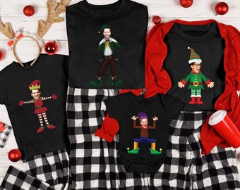 Family Custom Face Christmas Shirt, Christmas Family Party Shirt, Ugly Christmas Elf Face Custom Shirts, Funny Christmas Gift Shirt Xmas Tee