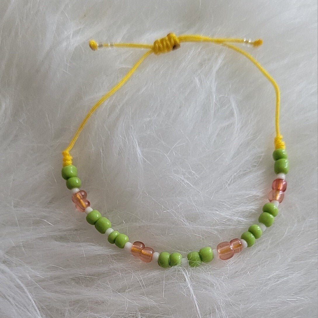 PerlenArmband Mexikanisches Armband Gelbes und grünes | Etsy