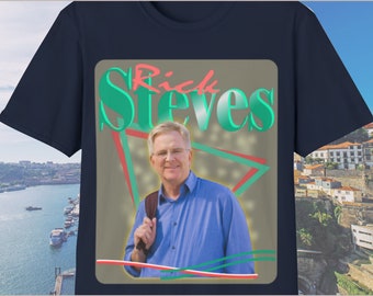 Rick Steves - Viagem Europeia - Rádio Pública Nacional - Estação de Transmissão Pública - Camiseta Unissex Softstyle Gráfica